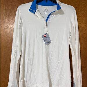 Kastel Women's White and Blue Sweatshirt NWT’S 30 UPF